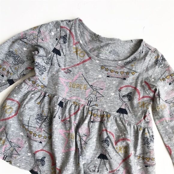 Babygap girl print peplum long sleeve top EUC 2T - Picture 2 of 2